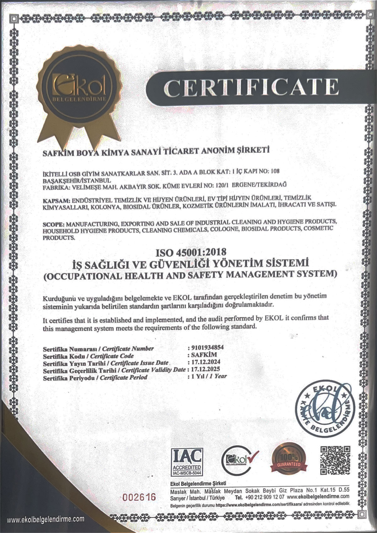 ISO 45001:2018